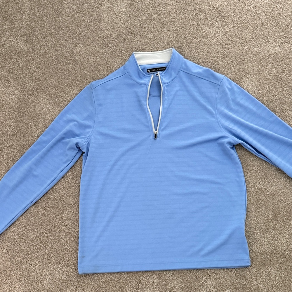 Pebble Beach Light Blue Performance Pullover